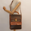 CELINE Macadam Canvas Shoulder Bag PVC Leather Brown Gold Auth 89829-31