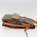 CELINE Macadam Canvas Shoulder Bag PVC Leather Brown Gold Auth 89829-5