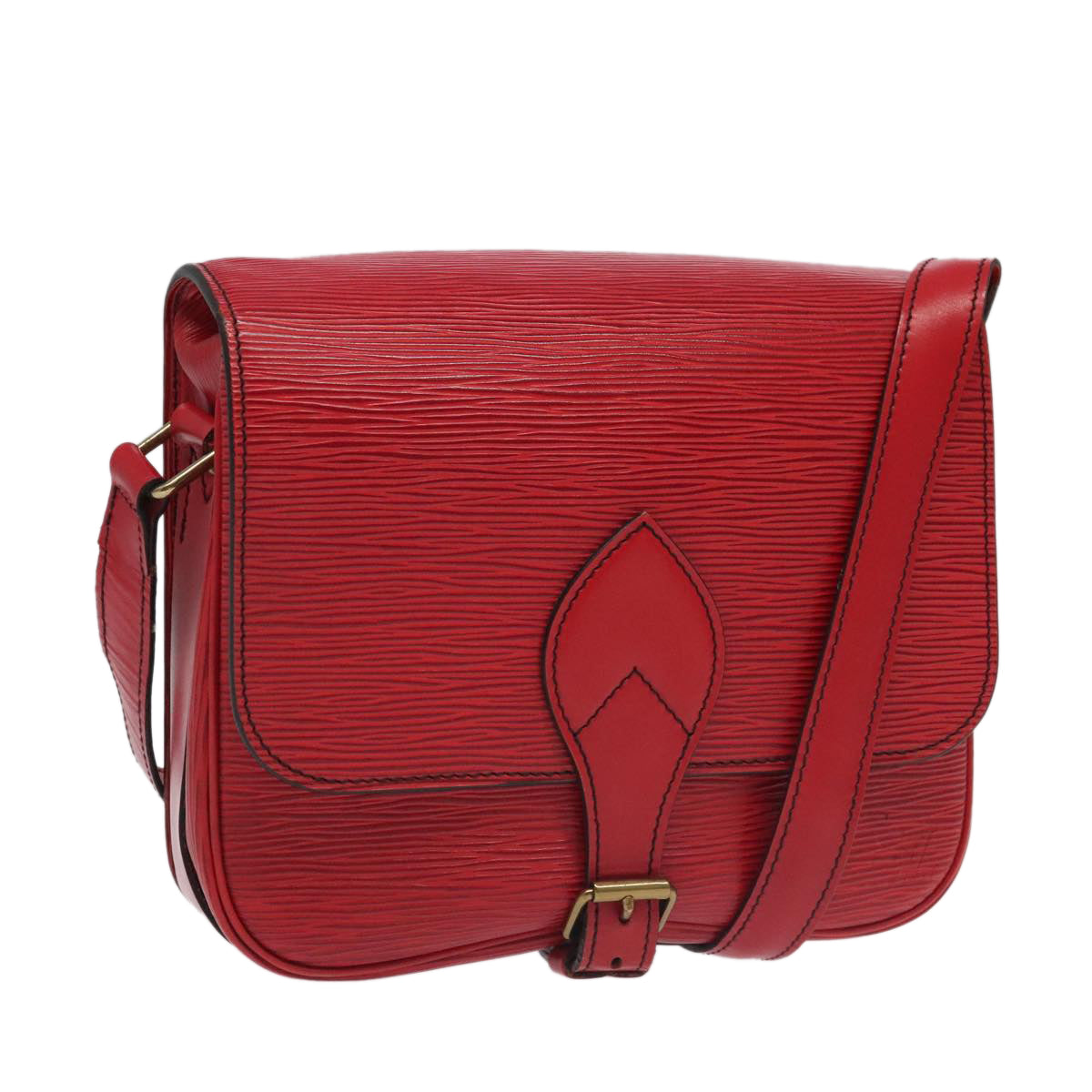 LOUIS VUITTON Epi Cartesier MM Shoulder Bag Red M52247 LV Auth 89830