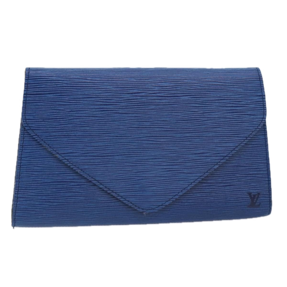 LOUIS VUITTON Epi Art Deco Clutch Bag Blue M52635 LV Auth 89834