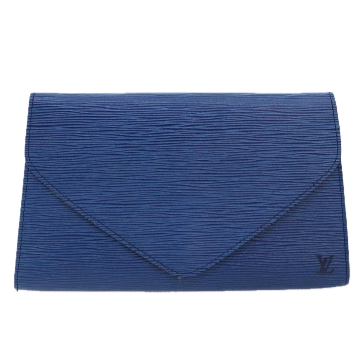 LOUIS VUITTON Epi Art Deco Clutch Bag Blue M52635 LV Auth 89834