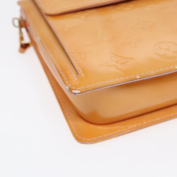 LOUIS VUITTON Monogram Vernis Motto Pouch Marshmallow Pink M91312 LV Auth 89850