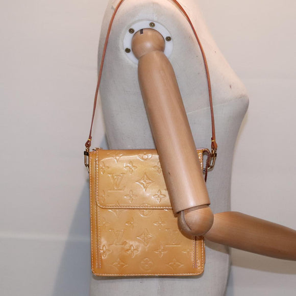 LOUIS VUITTON Monogram Vernis Motto Pouch Marshmallow Pink M91312 LV Auth 89850