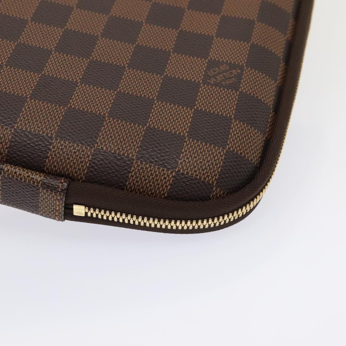 LOUIS VUITTON Damier Ebene Computer Sleeve MM PC Case N58023 LV Auth 89889A