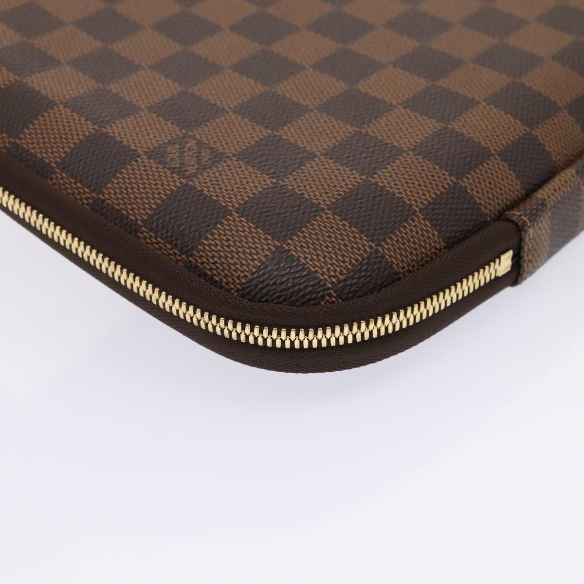 LOUIS VUITTON Damier Ebene Computer Sleeve MM PC Case N58023 LV Auth 89889A