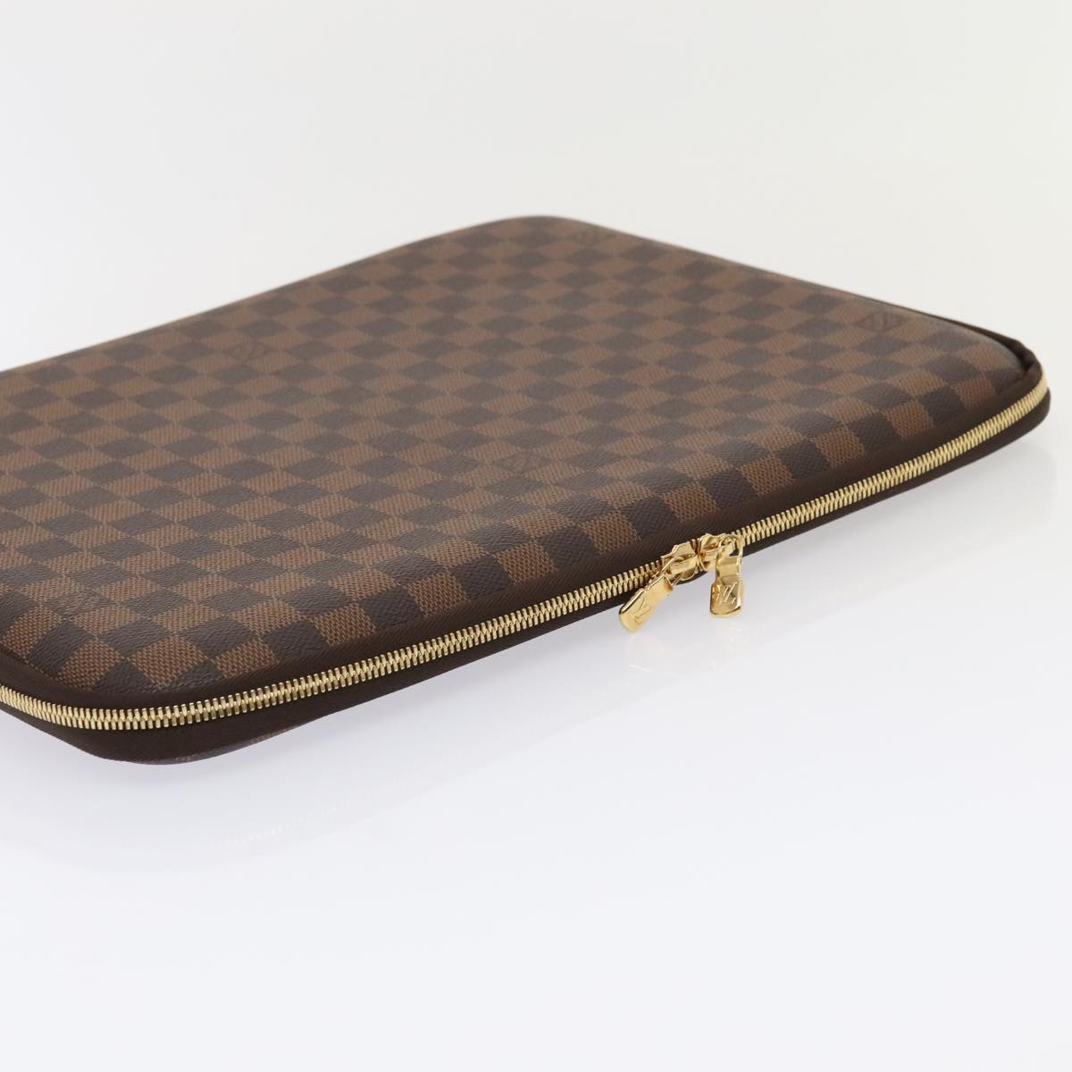 LOUIS VUITTON Damier Ebene Computer Sleeve MM PC Case N58023 LV Auth 89889A