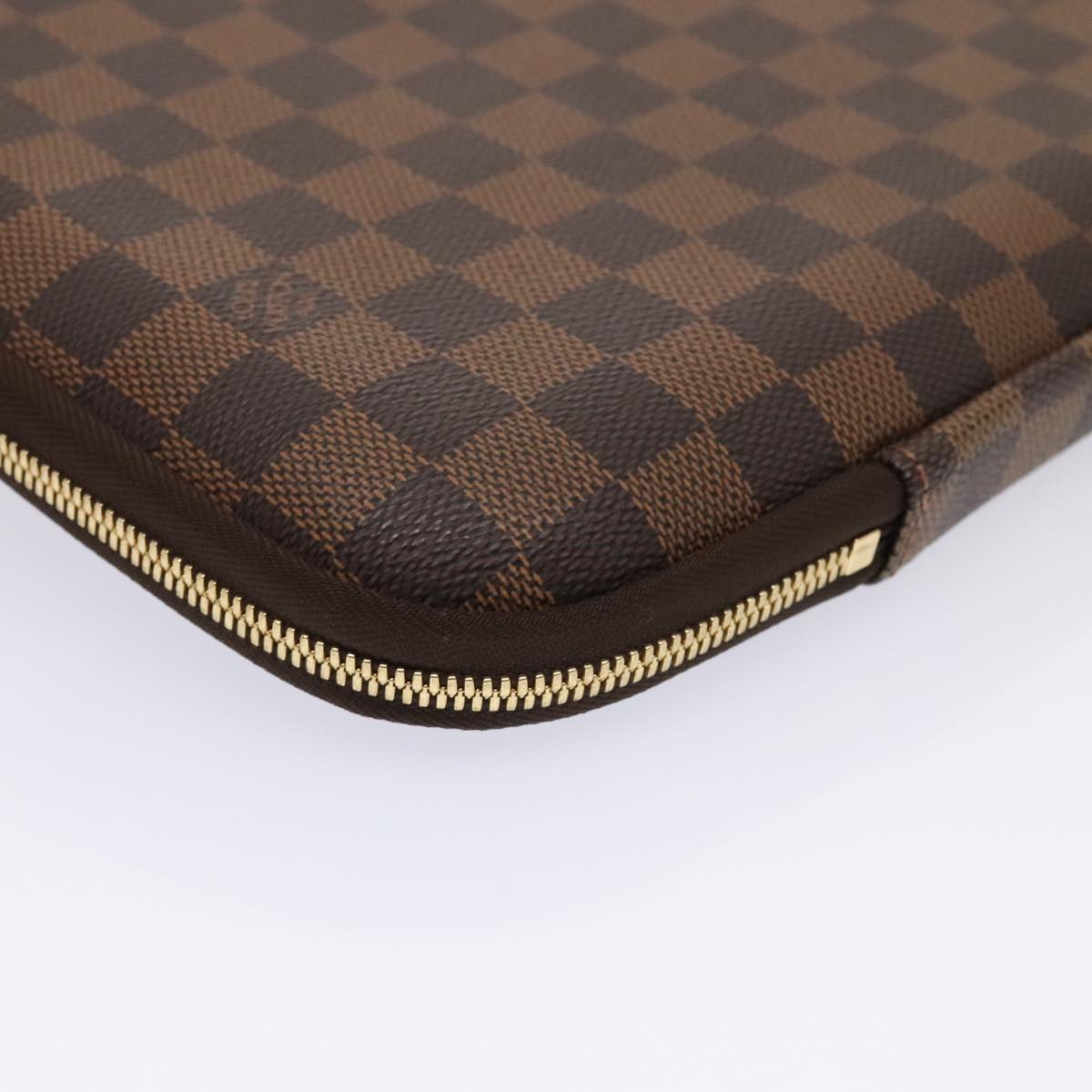 LOUIS VUITTON Damier Ebene Computer Sleeve MM PC Case N58023 LV Auth 89889A