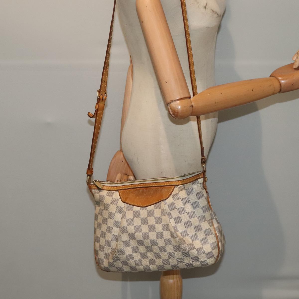 LOUIS VUITTON Damier Azur Siracusa PM Shoulder Bag N41113 LV Auth 89899