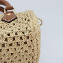 LOUIS VUITTON Nano Speedy Hand Bag Raffia Leather Beige M83525 LV Auth 89904S-14