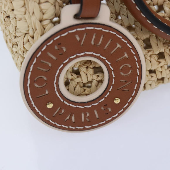 LOUIS VUITTON Nano Speedy Hand Bag Raffia Leather Beige M83525 LV Auth 89904S