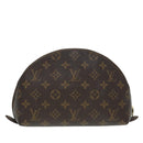 LOUIS VUITTON Monogram Trousse Demi Ronde Cosmetic Pouch M47520 LV Auth 89925-2