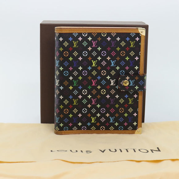 LOUIS VUITTON Multicolor Agenda GM Day Planner Cover Black R20893 LV Auth 89931SAV