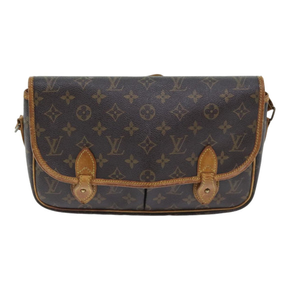 LOUIS VUITTON Monogram Gibeciere MM Shoulder Bag M42247 LV Auth 89955