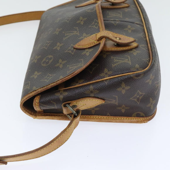 LOUIS VUITTON Monogram Gibeciere MM Umhängetasche M42247 LV Auth 89955