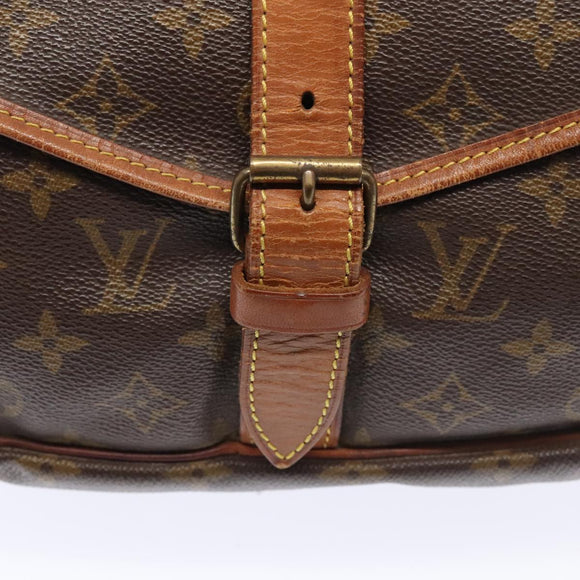 LOUIS VUITTON Monogram Saumur 35 Shoulder Bag M42254 LV Auth 89975