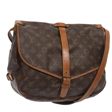 LOUIS VUITTON Monogram Saumur 35 Shoulder Bag M42254 LV Auth 89975