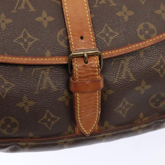 LOUIS VUITTON Monogram Saumur 35 Shoulder Bag M42254 LV Auth 89975