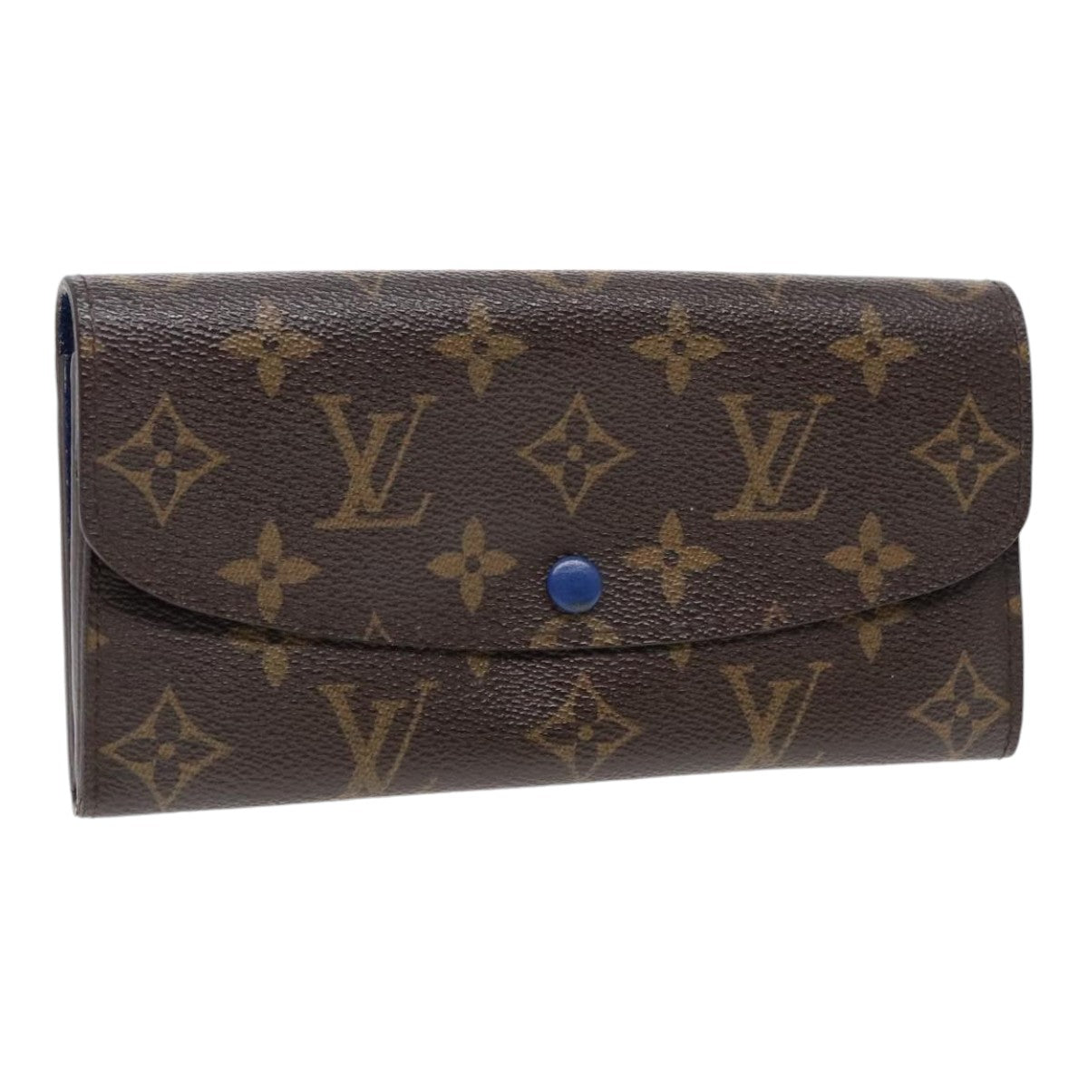 LOUIS VUITTON Monogram Portefeuille Emily Long Wallet Blue M60138 LV Auth 90035