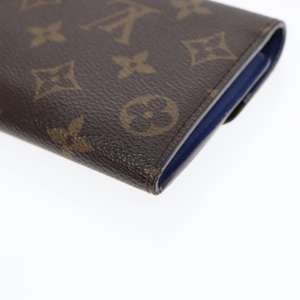 LOUIS VUITTON Monogram Portefeuille Emily Long Wallet Blue M60138 LV Auth 90035