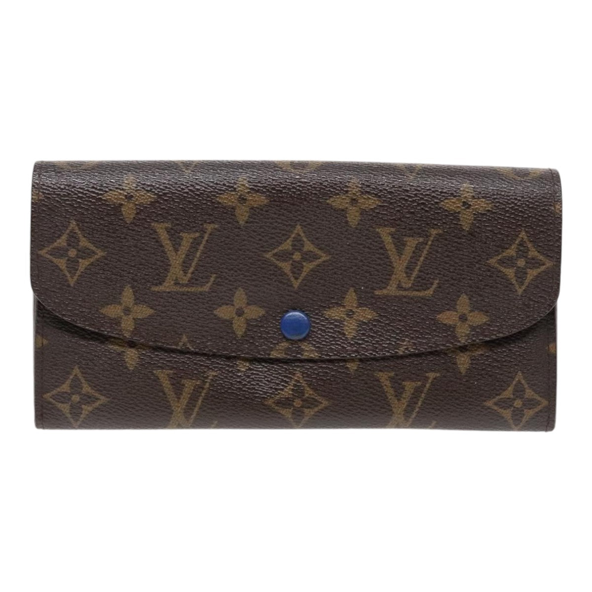 LOUIS VUITTON Monogram Portefeuille Emily Long Wallet Blue M60138 LV Auth 90035