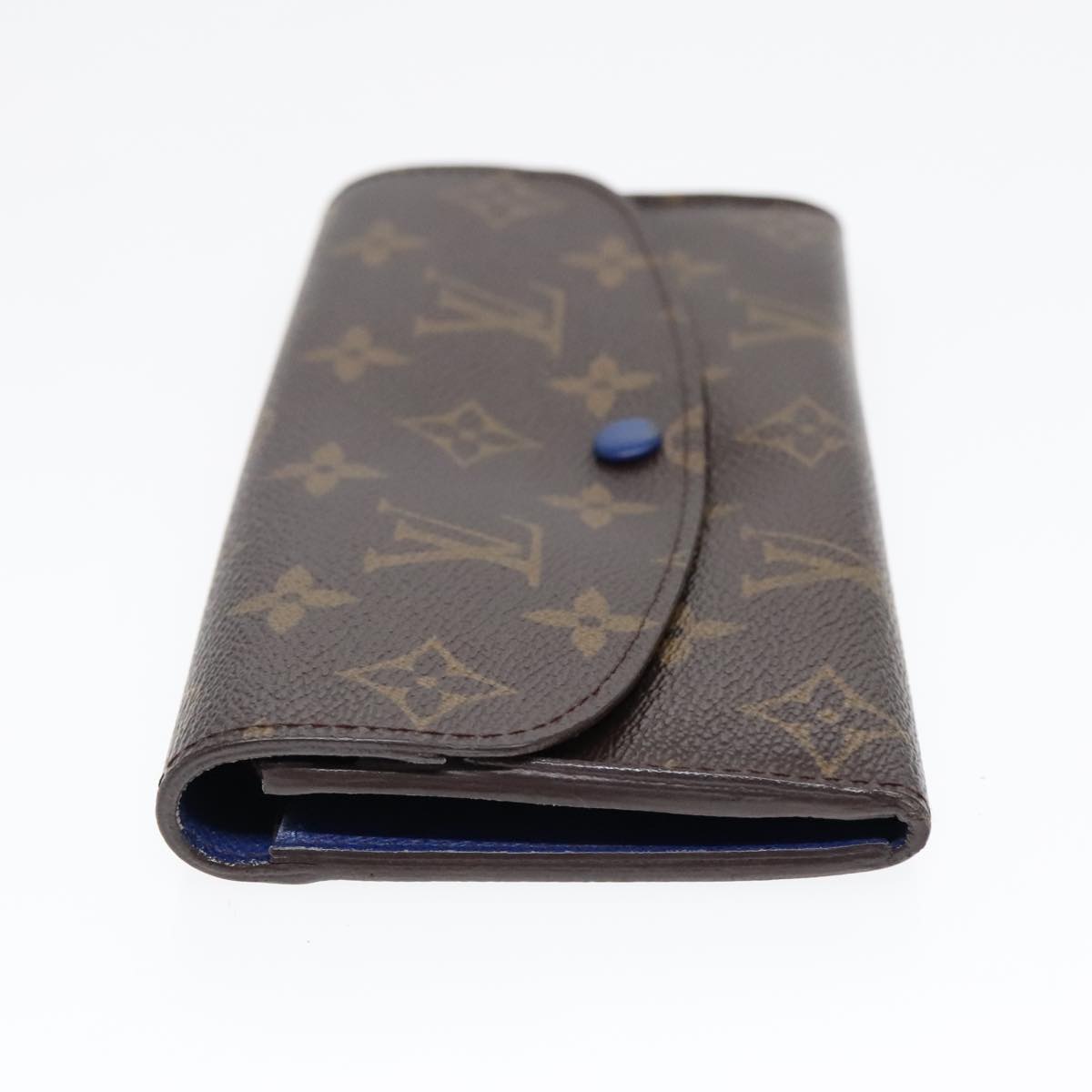 LOUIS VUITTON Monogram Portefeuille Emily Long Wallet Blue M60138 LV Auth 90035