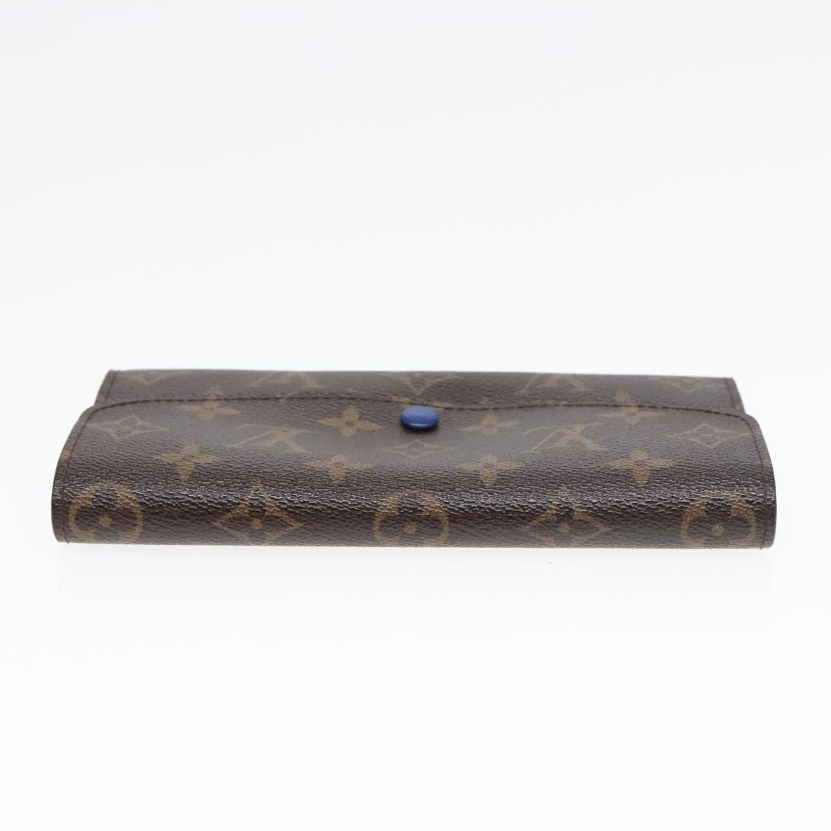 LOUIS VUITTON Monogram Portefeuille Emily Long Wallet Blue M60138 LV Auth 90035