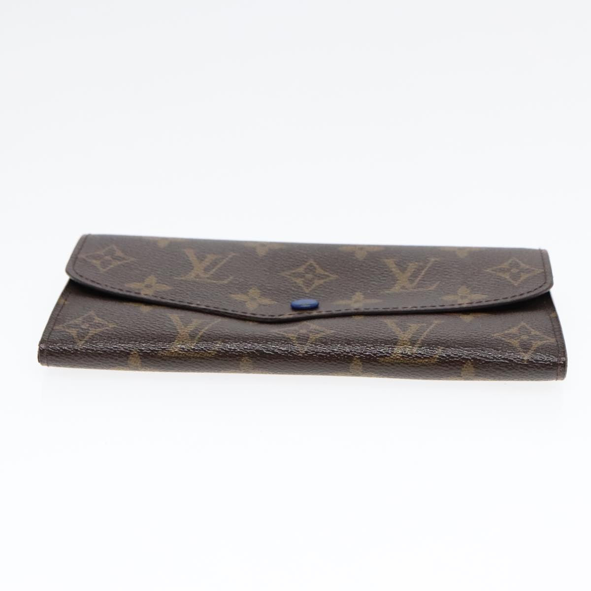 LOUIS VUITTON Monogram Portefeuille Emily Long Wallet Blue M60138 LV Auth 90035