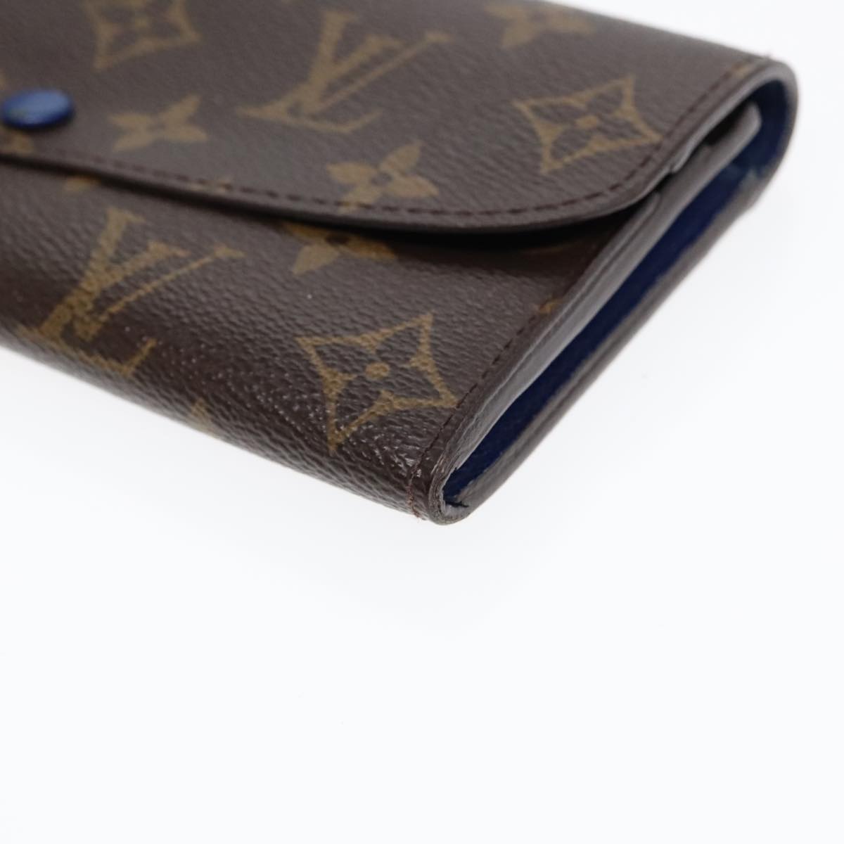 LOUIS VUITTON Monogram Portefeuille Emily Long Wallet Blue M60138 LV Auth 90035