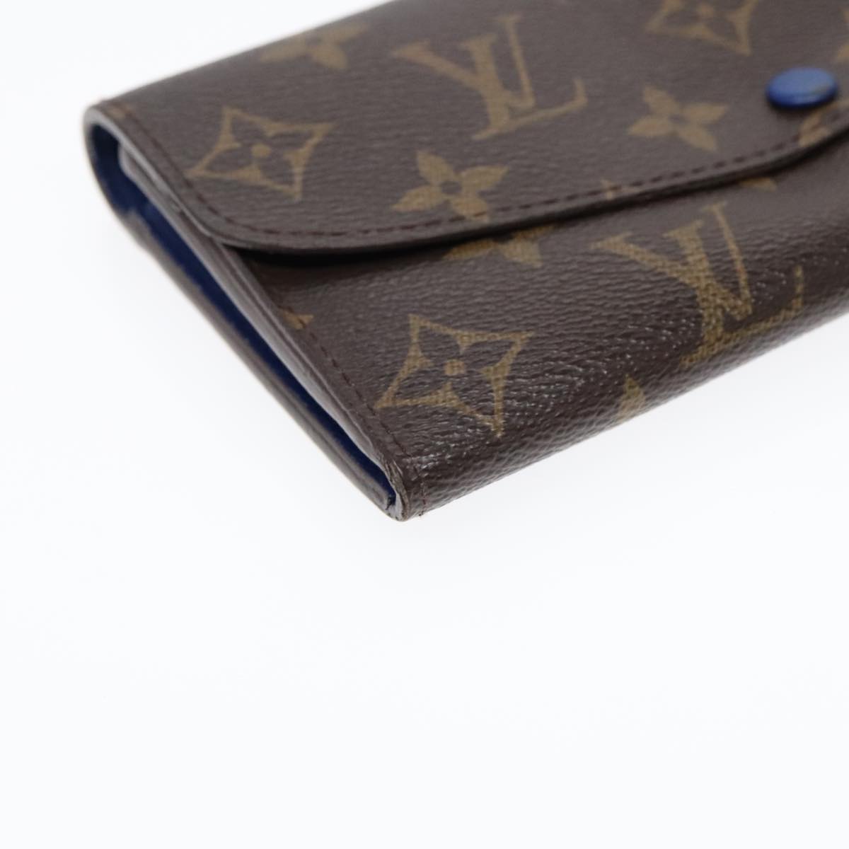 LOUIS VUITTON Monogram Portefeuille Emily Long Wallet Blue M60138 LV Auth 90035