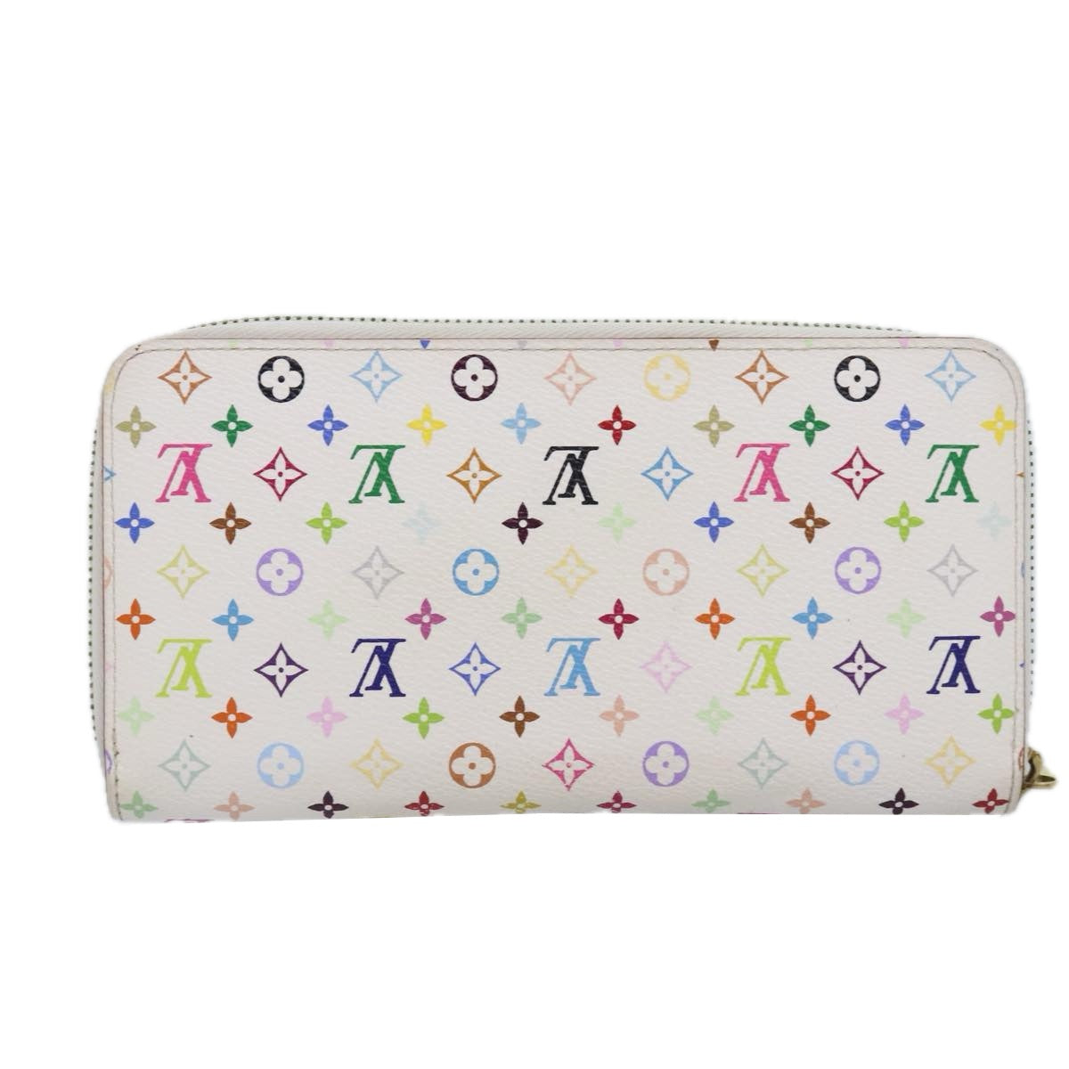 LOUIS VUITTON Monogram Multicolor Zippy Wallet White M60241 LV Auth 90036 - 0