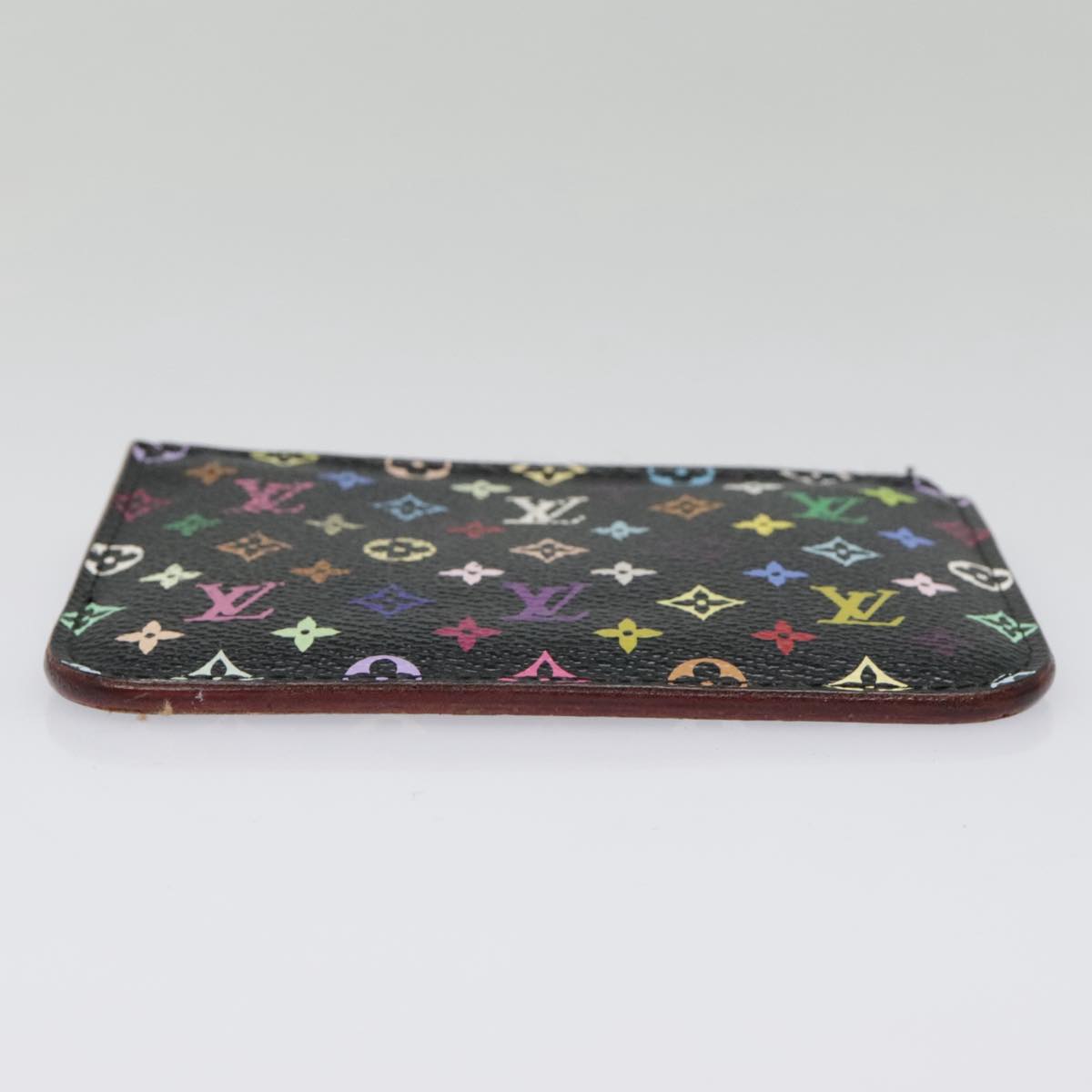 LOUIS VUITTON Monogram Multicolor Pochette Cles NM Purse Black M93735 Auth 90038