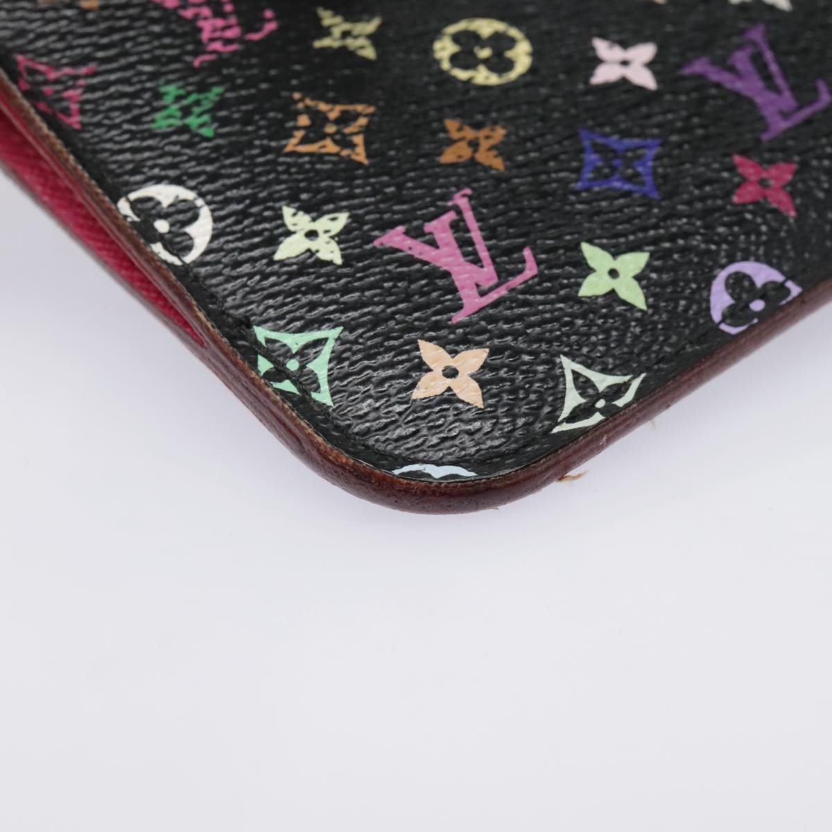 LOUIS VUITTON Monogram Multicolor Pochette Cles NM Purse Black M93735 Auth 90038