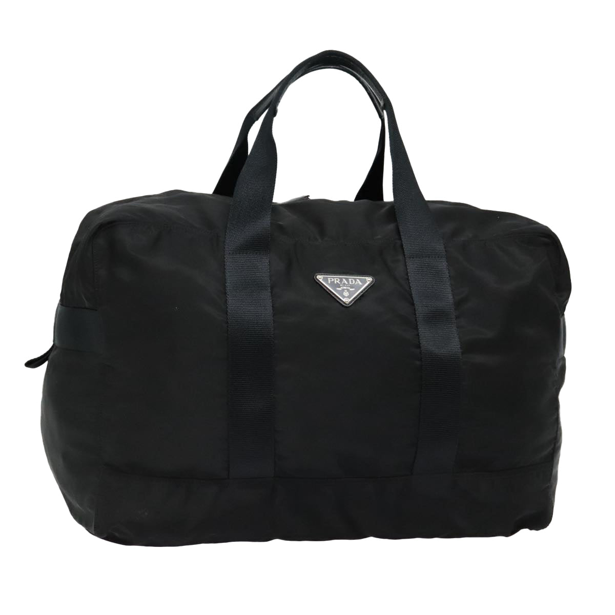 PRADA Boston Bag Nylon Black Auth 90048