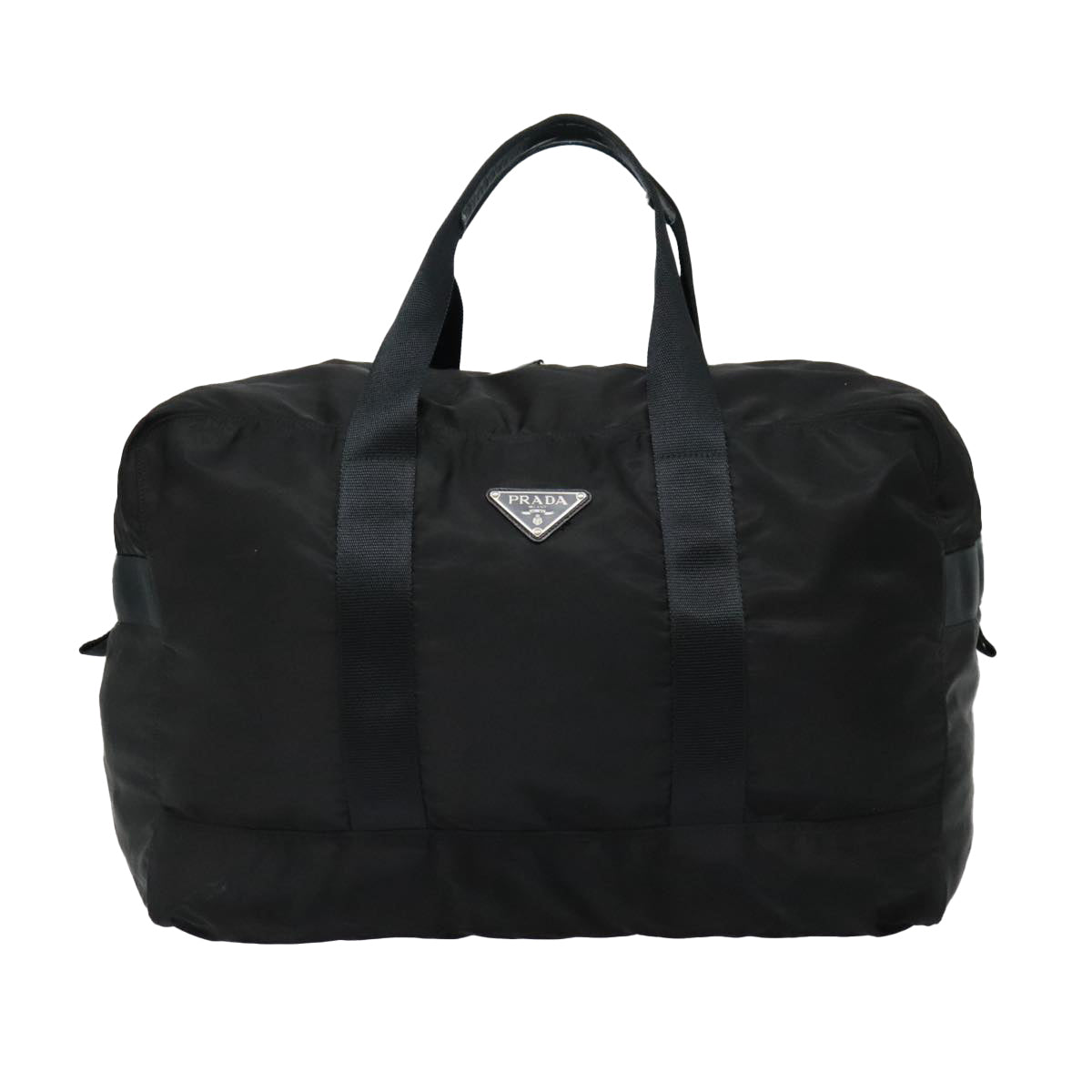 PRADA Boston Bag Nylon Black Auth 90048