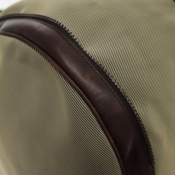 Salvatore Ferragamo Boston Bag Canvas Beige Silver Auth 90049