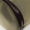 Salvatore Ferragamo Boston Bag Canvas Beige Silver Auth 90049-17