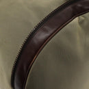 Salvatore Ferragamo Boston Bag Canvas Beige Silver Auth 90049-8