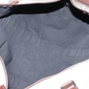 Salvatore Ferragamo Boston Bag Canvas Beige Silver Auth 90049-11