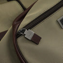 Salvatore Ferragamo Boston Bag Canvas Beige Silber Auth 90049-21