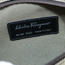 Salvatore Ferragamo Boston Bag Canvas Beige Silver Auth 90049-12