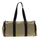 Salvatore Ferragamo Boston Bag Canvas Beige Silber Auth 90049-13