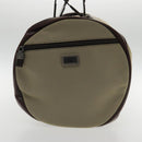 Salvatore Ferragamo Boston Bag Canvas Beige Silver Auth 90049-3