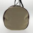 Salvatore Ferragamo Boston Bag Canvas Beige Silver Auth 90049-4