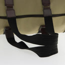 Salvatore Ferragamo Boston Bag Canvas Beige Silver Auth 90049-7