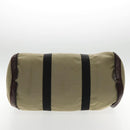 Salvatore Ferragamo Boston Bag Canvas Beige Silver Auth 90049-5