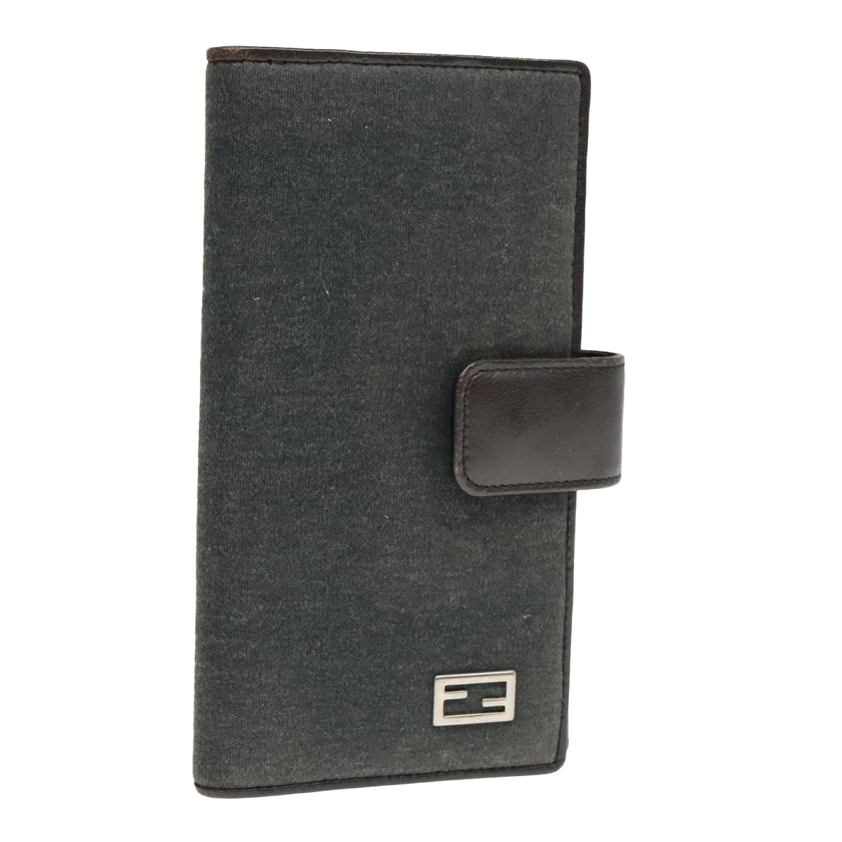 FENDI Day Planner Cover Nylon Gray Auth 90050