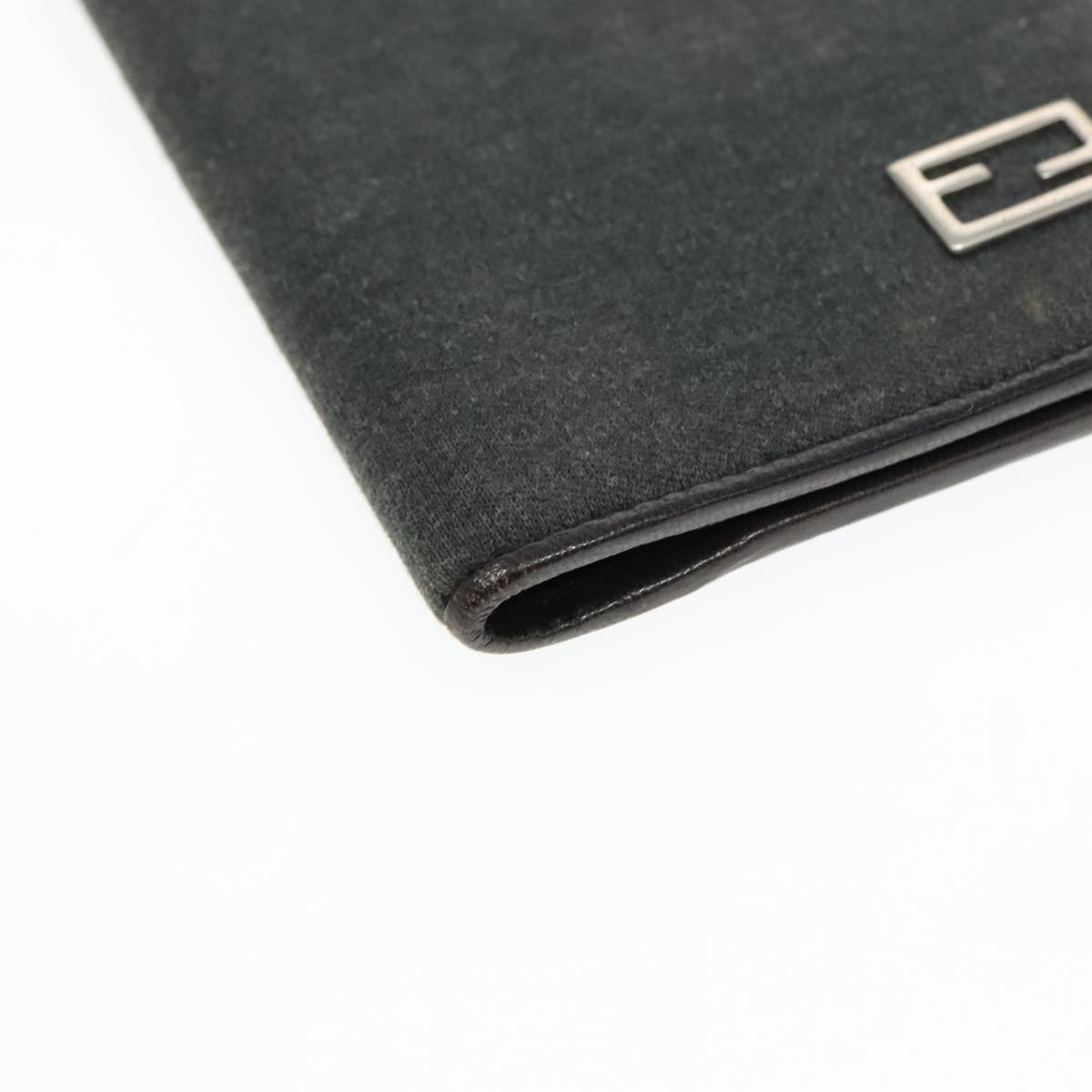 FENDI Day Planner Cover Nylon Gray Auth 90050