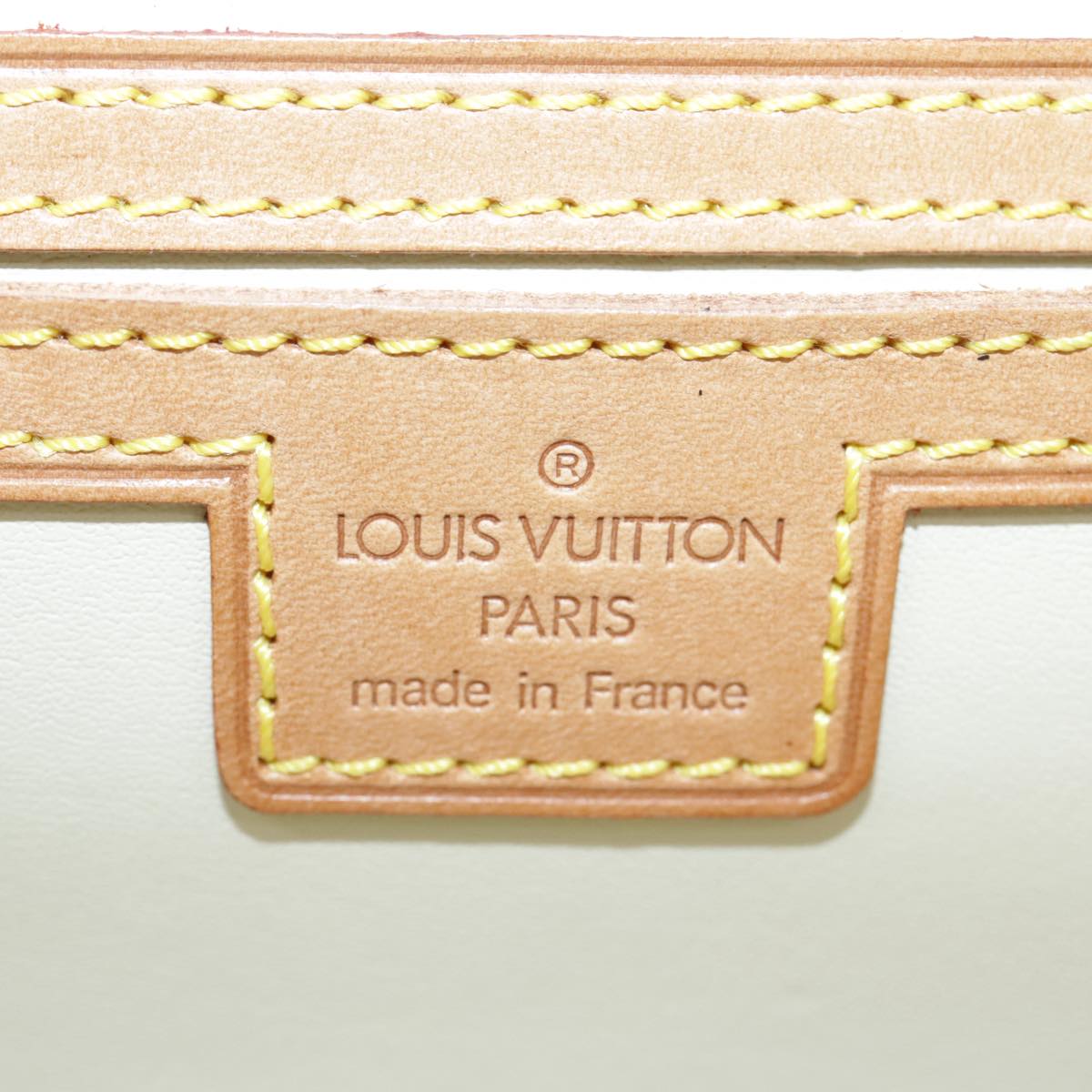 LOUIS VUITTON Monogram Vernis Pochette Fleur Bag Yellow M91118 LV Auth 90055