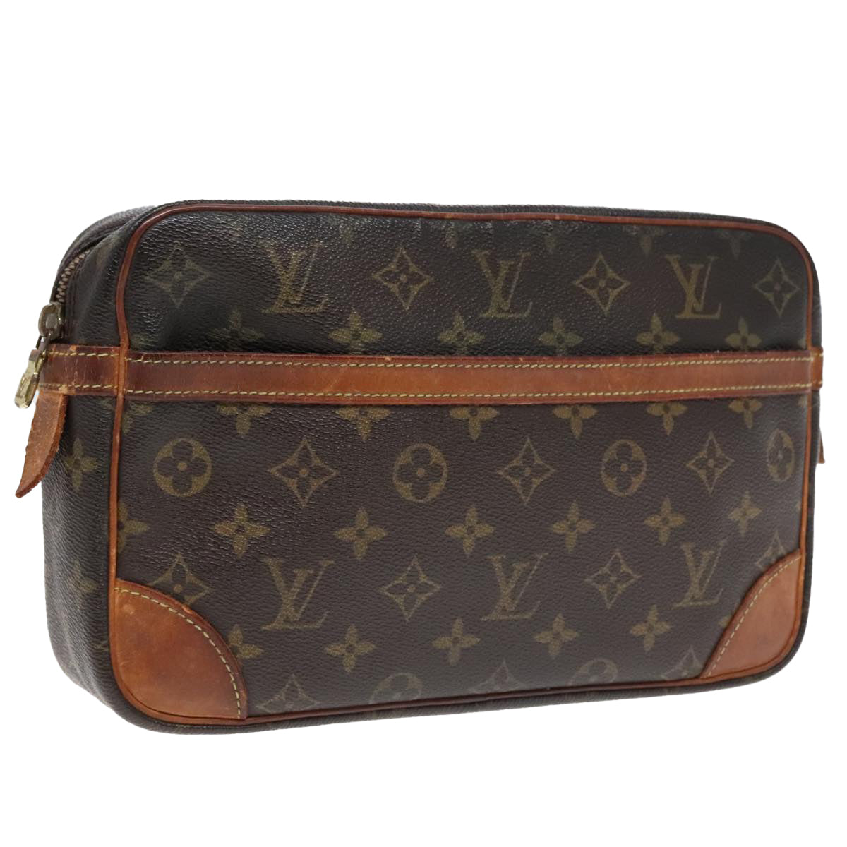 LOUIS VUITTON Monogram Compiegne 28 Clutch Bag M51845 LV Auth 90058