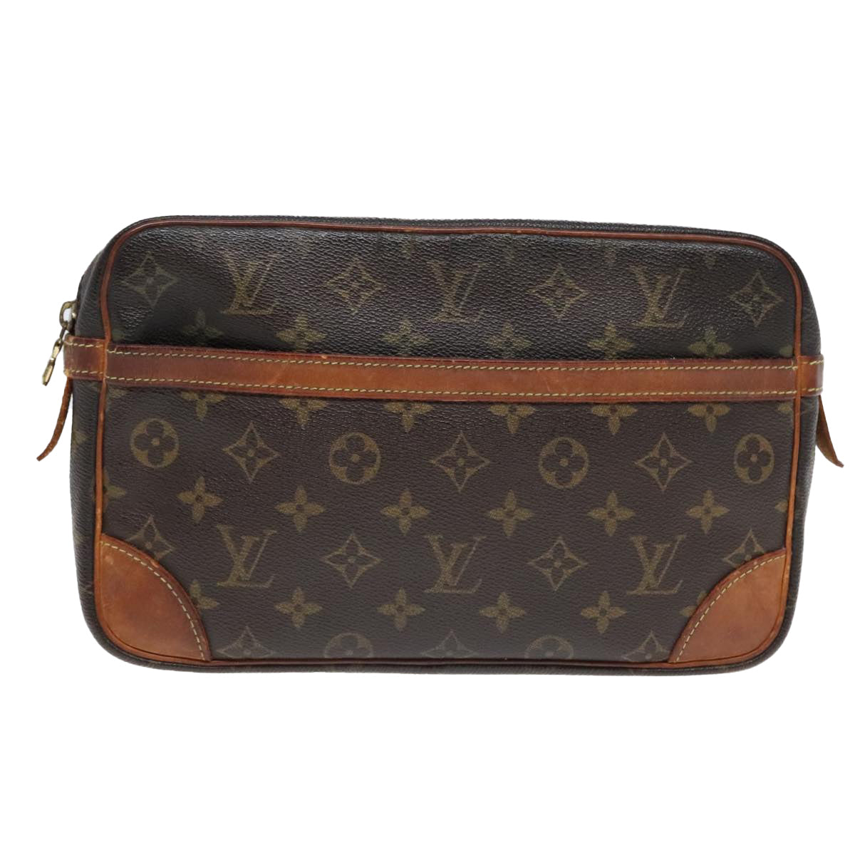 LOUIS VUITTON Monogram Compiegne 28 Clutch Bag M51845 LV Auth 90058